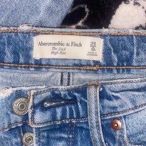 Distressed dad jeans